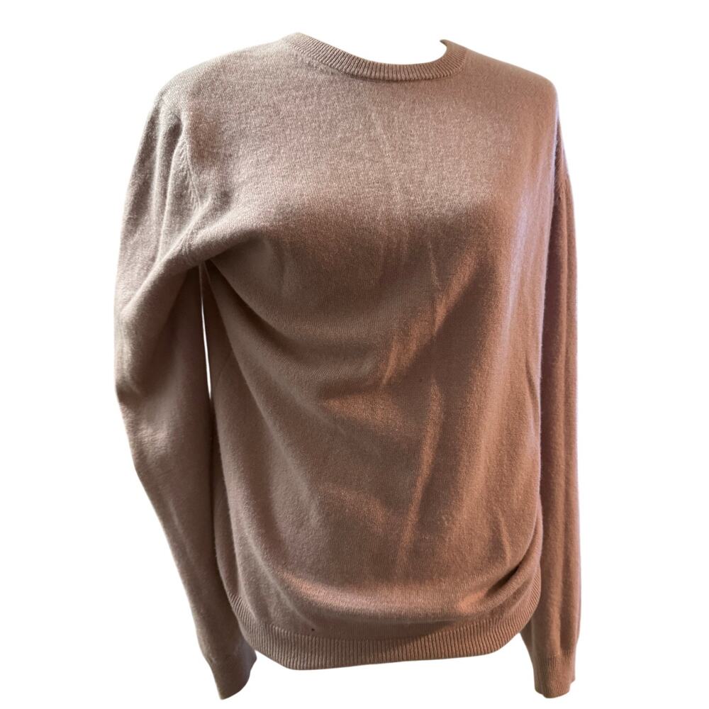 ZARA Man 100% Cashmere Crew Neck Sweater, Dusty Rose, Men's Size Large